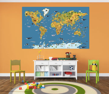 3D Beautiful Ocean 271 World Map Wall Sticker Wallpaper AJ Wallpaper 2 