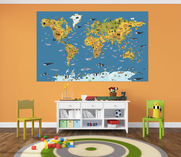 3D Beautiful Ocean 271 World Map Wall Sticker