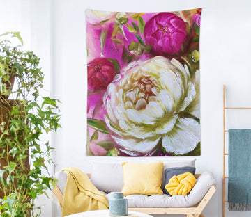3D White Rose 3716 Skromova Marina Tapestry Hanging Cloth Hang