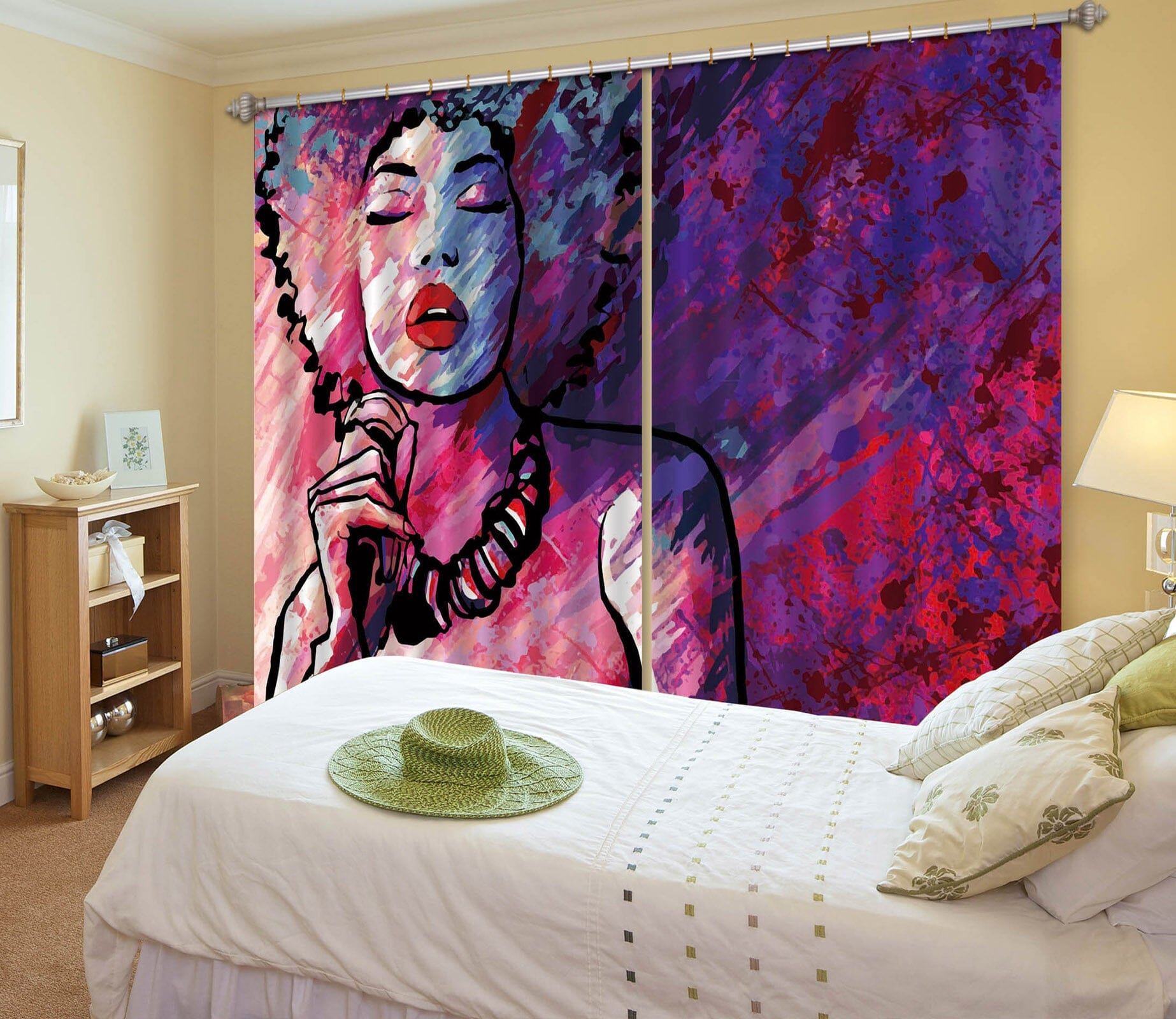 3D Painted Girl 101 Curtains Drapes Wallpaper AJ Wallpaper 