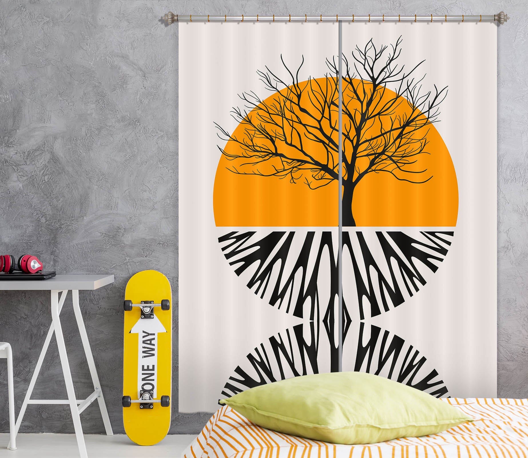 3D Yellow Sun Pattern 1135 Boris Draschoff Curtain Curtains Drapes Curtains AJ Creativity Home 