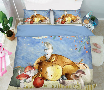 3D Moon Reindeer 250 Uta Naumann Bedding Bed Pillowcases Quilt Quiet Covers AJ Creativity Home 