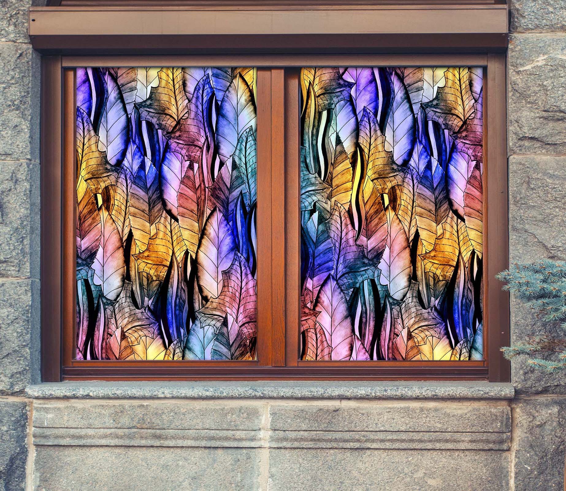 3D Colored Dead Leaves 429 Window Film Print Sticker Cling Stained Glass UV Block Wallpaper AJ Wallpaper 2 