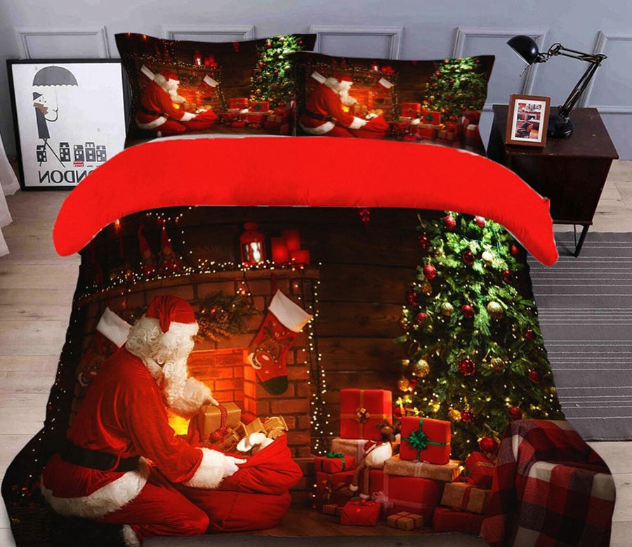 3D Santa Claus 45187 Christmas Quilt Duvet Cover Xmas Bed Pillowcases