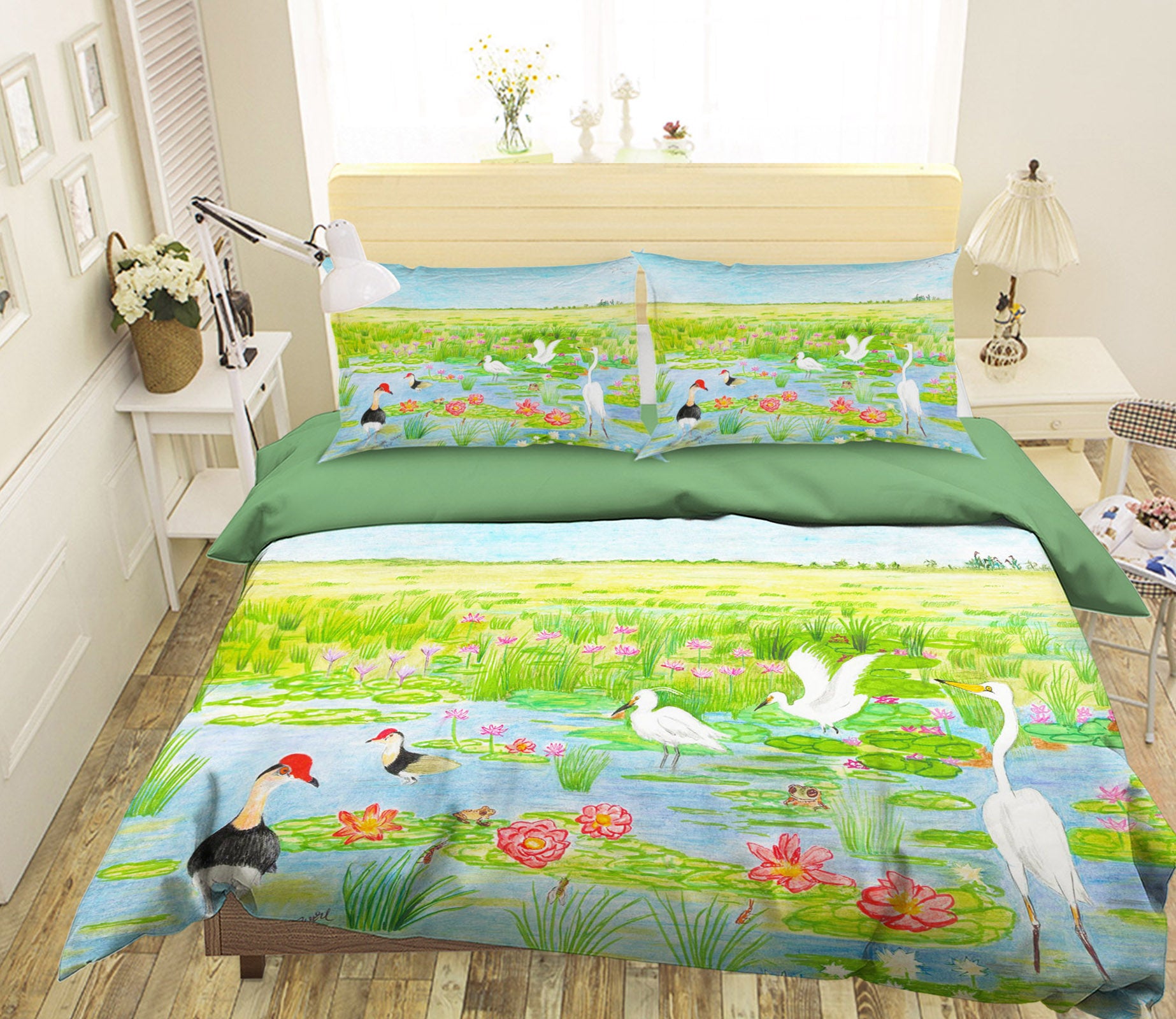 3D Park Pond 028 Michael Sewell Bedding Bed Pillowcases Quilt