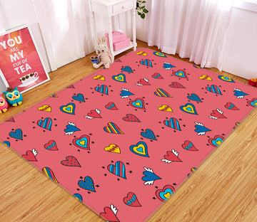 3D Heart Pattern 30093 Non Slip Rug Mat