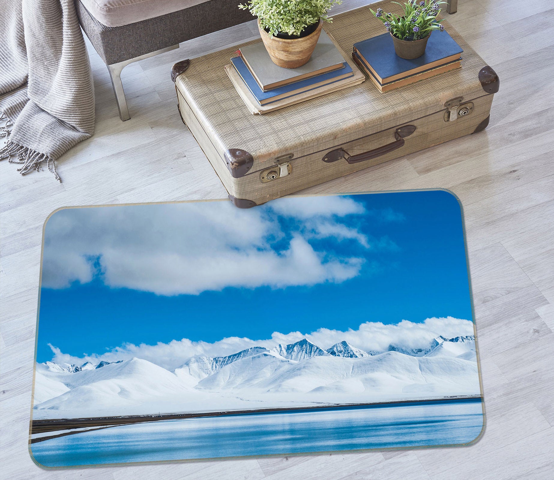 3D Sky Snow Mountain 35188 Non Slip Rug Mat