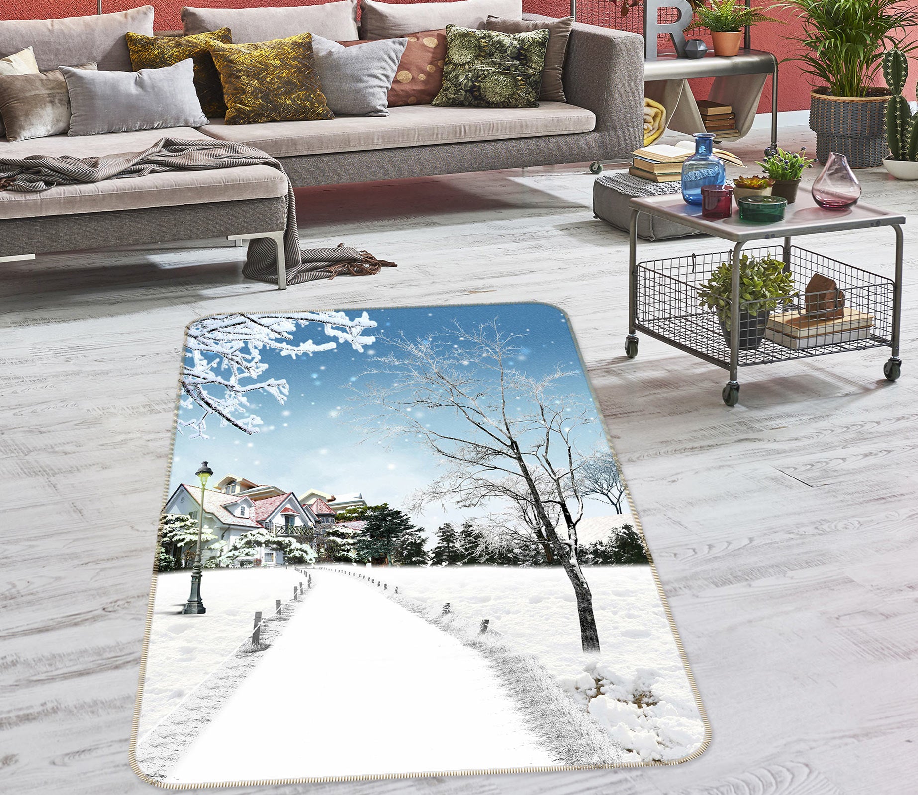 3D Snowfield 76071 Non Slip Rug Mat