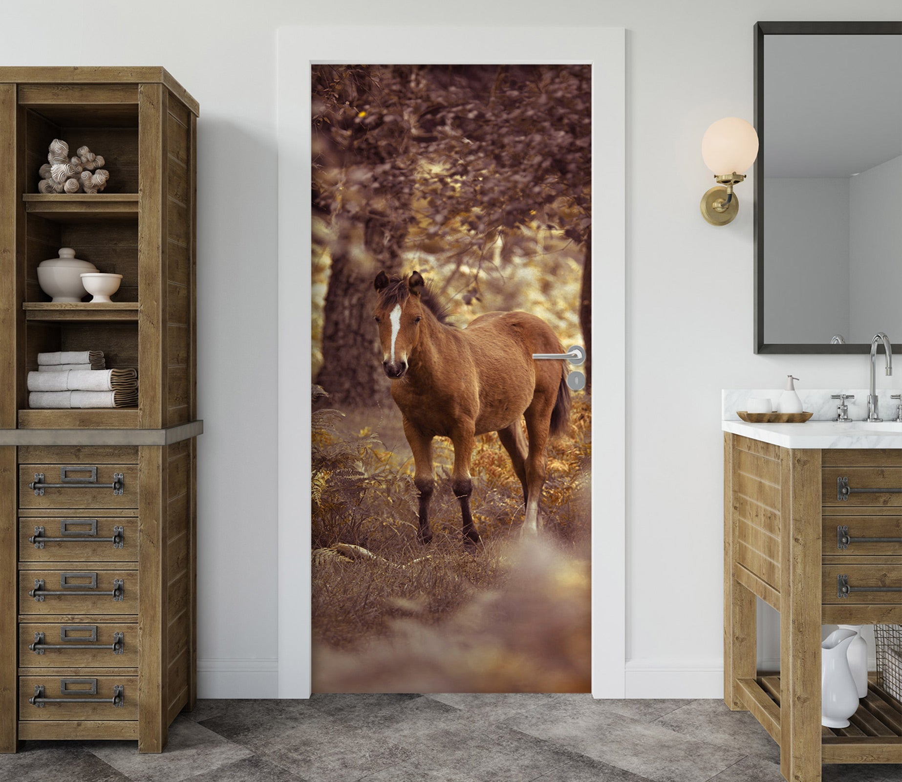 3D Horse 106217 Assaf Frank Door Mural