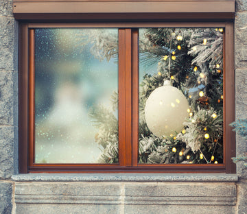 3D White Ball 42188 Christmas Window Film Print Sticker Cling Stained Glass Xmas