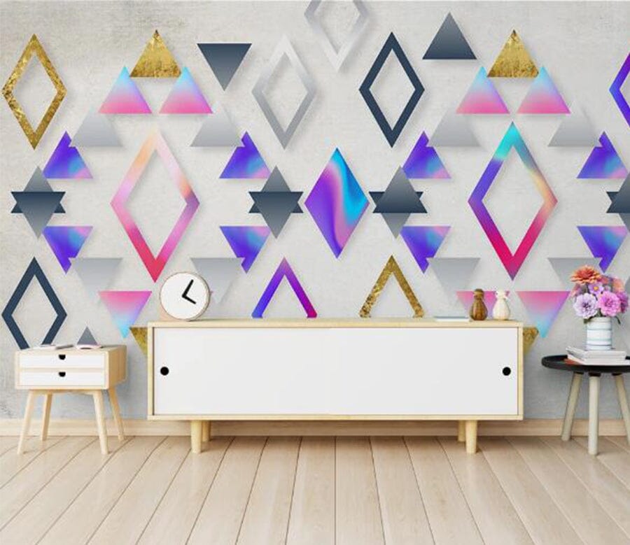 3D Colored Rhombus WC983 Wall Murals Wallpaper AJ Wallpaper 2 