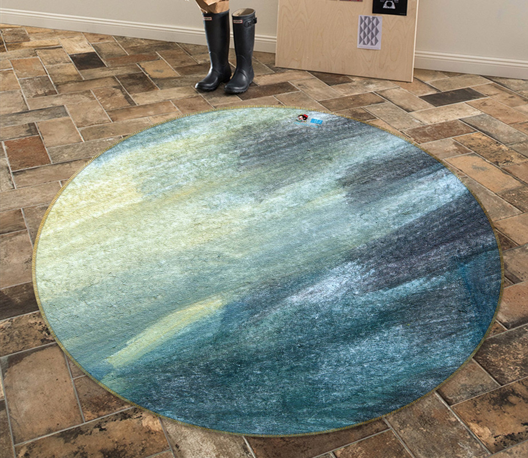 3D Pattern 81184 Round Non Slip Rug Mat