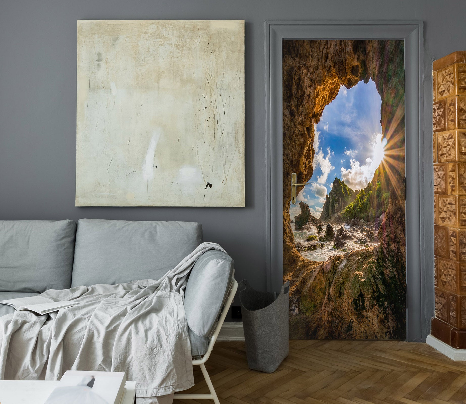 3D Stone Cave 25188 Door Mural