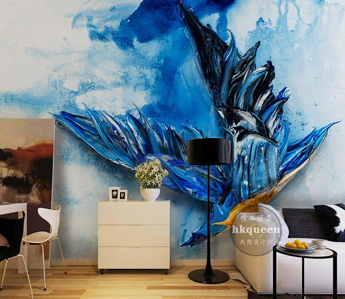 3D Ink Painting Blue 124 Wall Murals Wallpaper AJ Wallpaper 2 