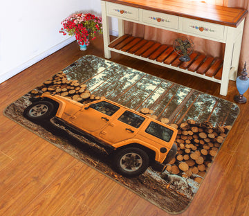 3D Tree Stakes Yellow Car 67226 Vehicle Non Slip Rug Mat