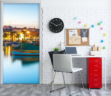 3D Boat Coconut Tree 10622 Assaf Frank Door Mural