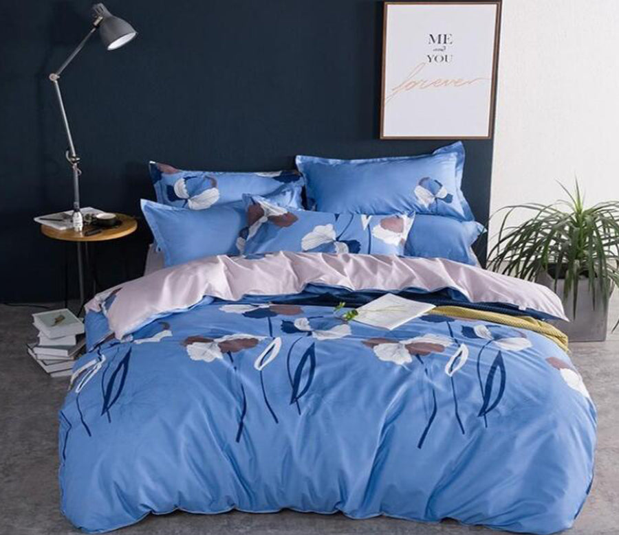 3D Blue Flower 2051 Bed Pillowcases Quilt