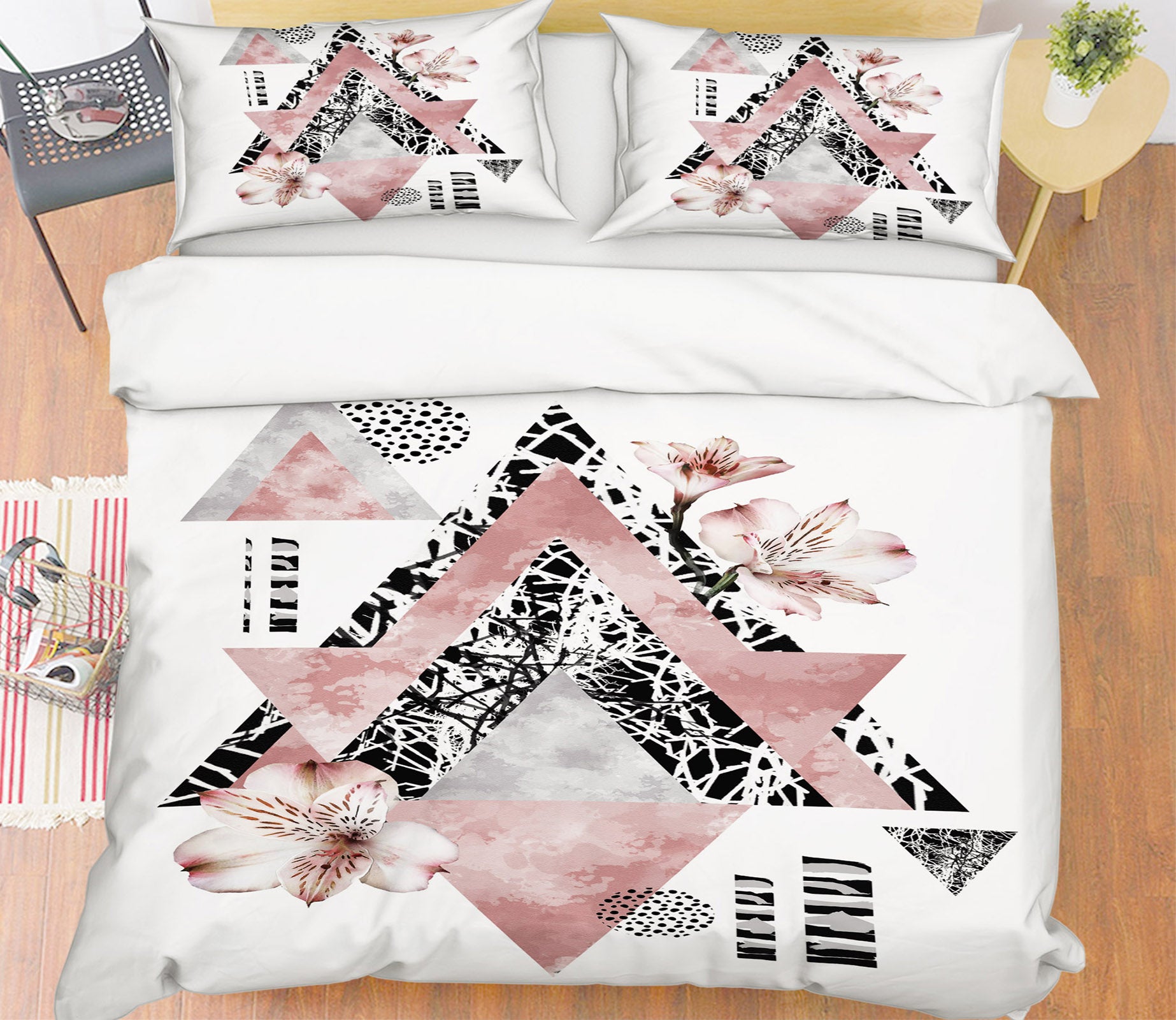 3D Triangle Pattern 15034 Bed Pillowcases Quilt