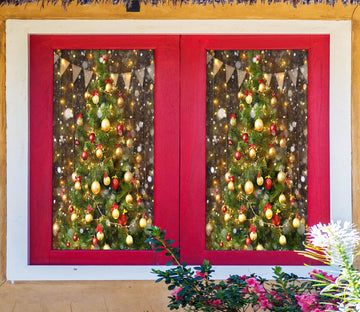 3D Christmas Tree 43025 Christmas Window Film Print Sticker Cling Stained Glass Xmas