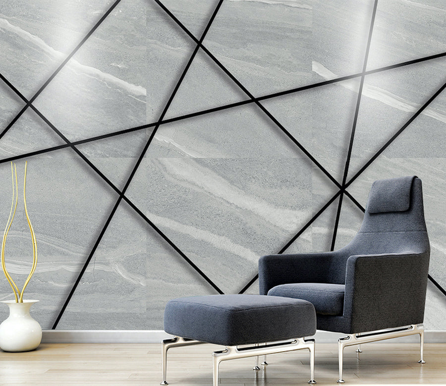 3D Slate Cross Line WG162 Wall Murals