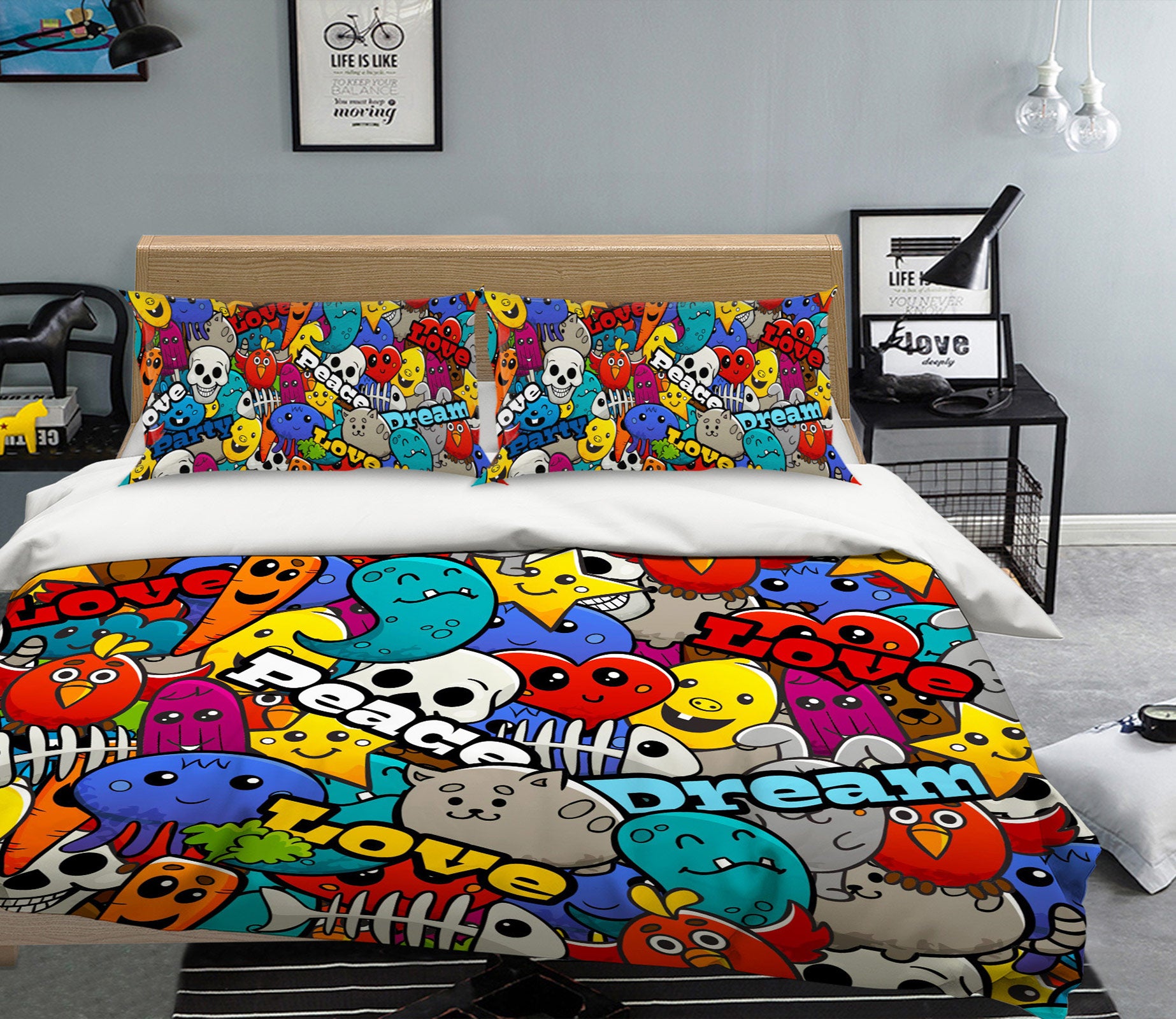 3D Color Pattern 16134 Bed Pillowcases Quilt