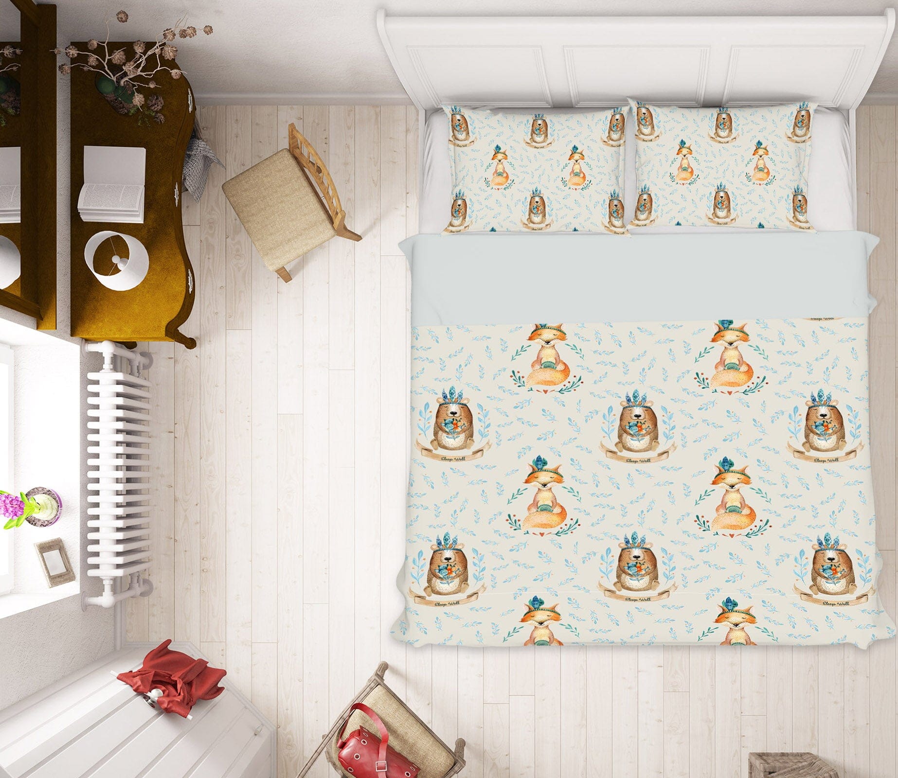 3D Fox Bear 207 Uta Naumann Bedding Bed Pillowcases Quilt Quiet Covers AJ Creativity Home 