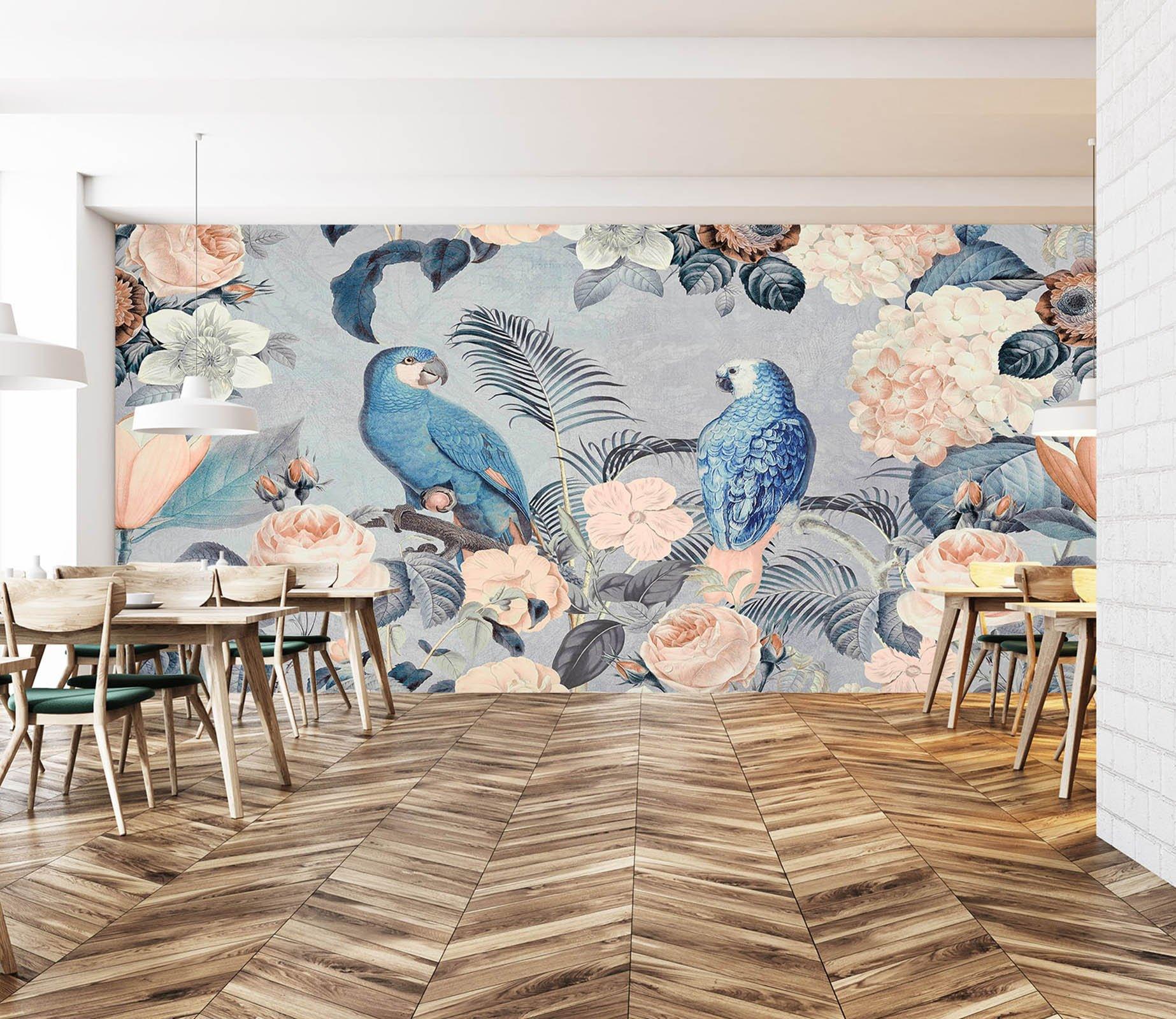 3D Bird Flowers 1422 Andrea haase Wall Mural Wall Murals Wallpaper AJ Wallpaper 2 