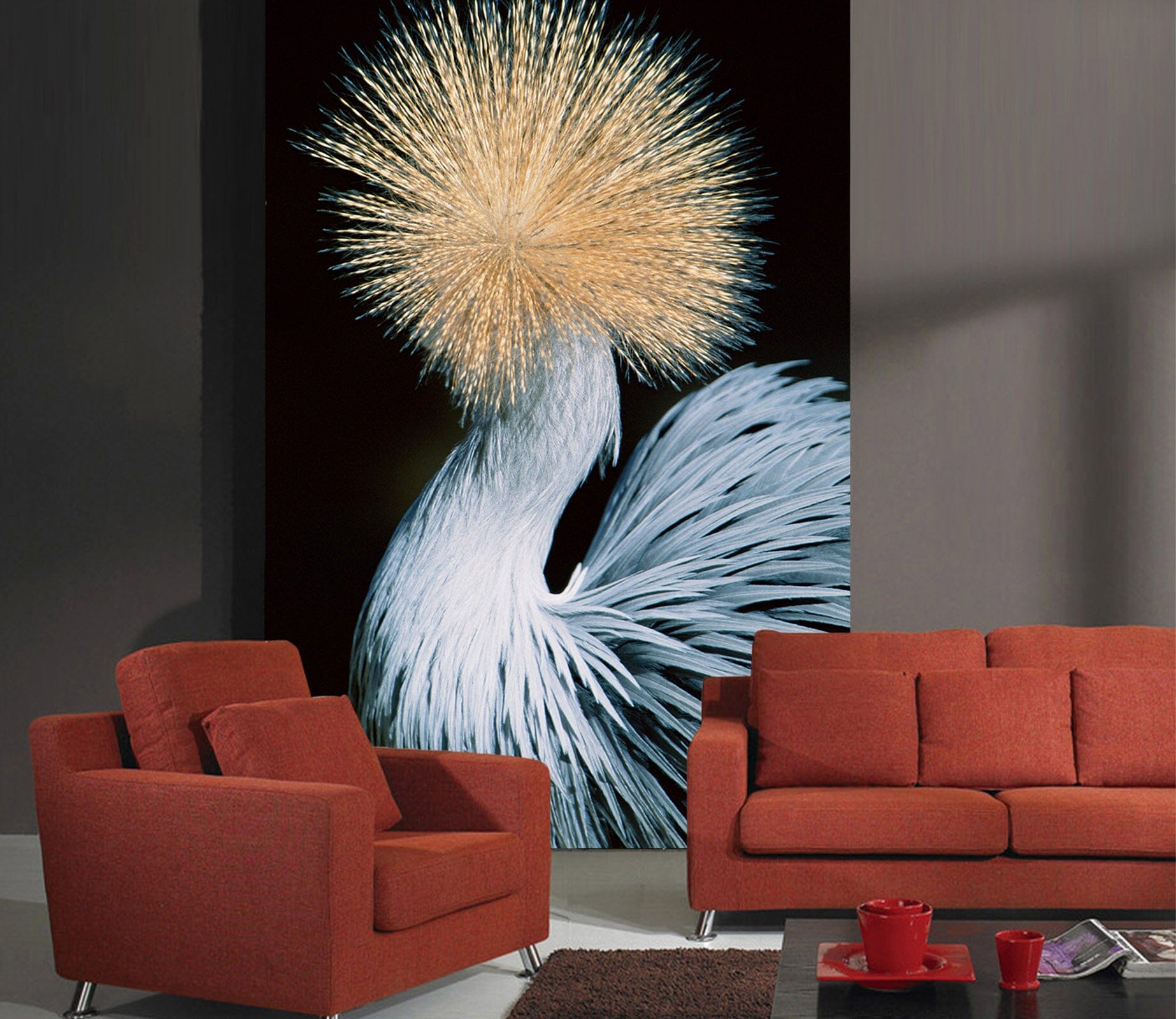 3D Crested Crane 148 Wall Murals Wallpaper AJ Wallpaper 2 