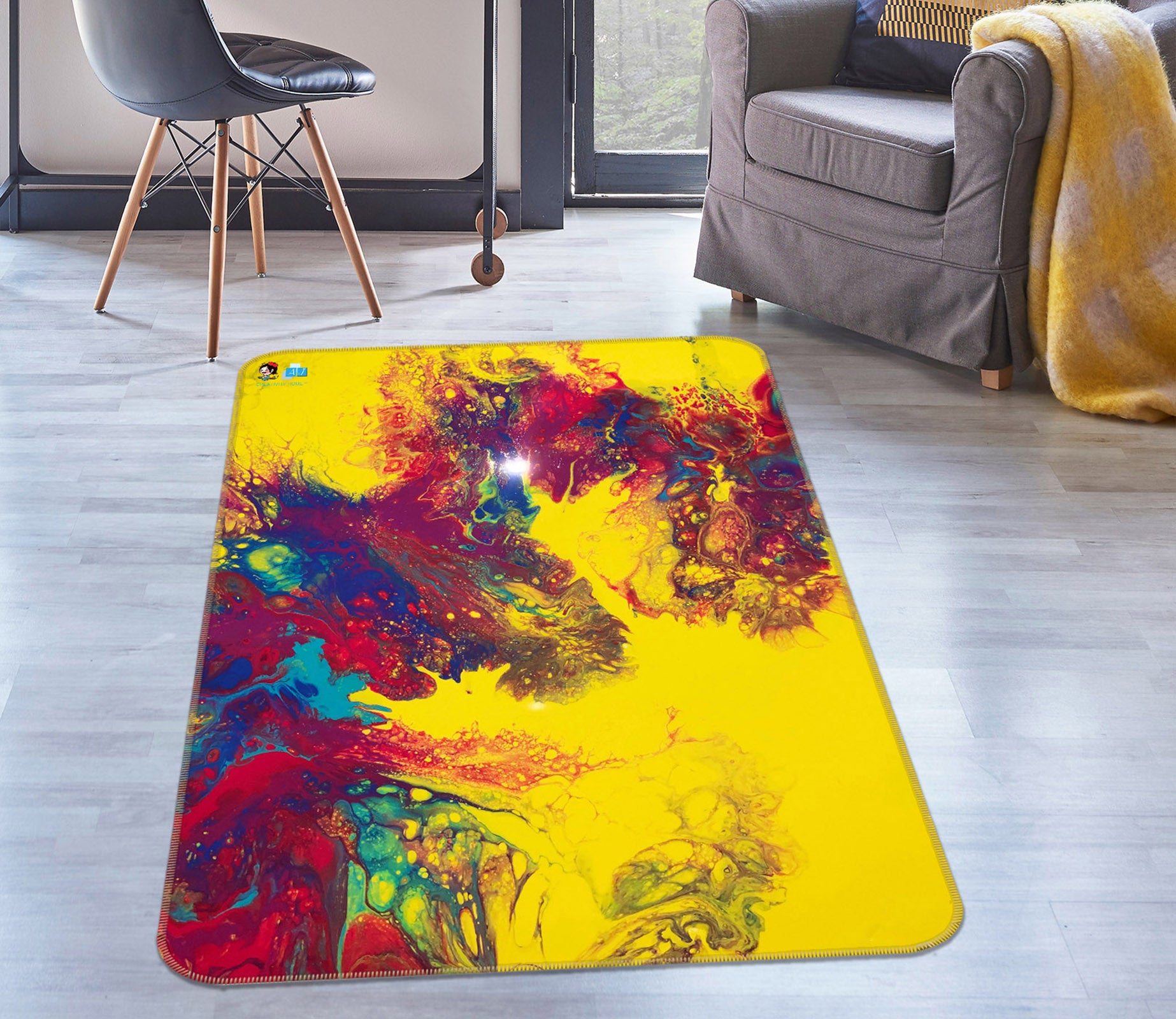 3D Colorful Pattern 40030 Valerie Latrice Rug Non Slip Rug Mat