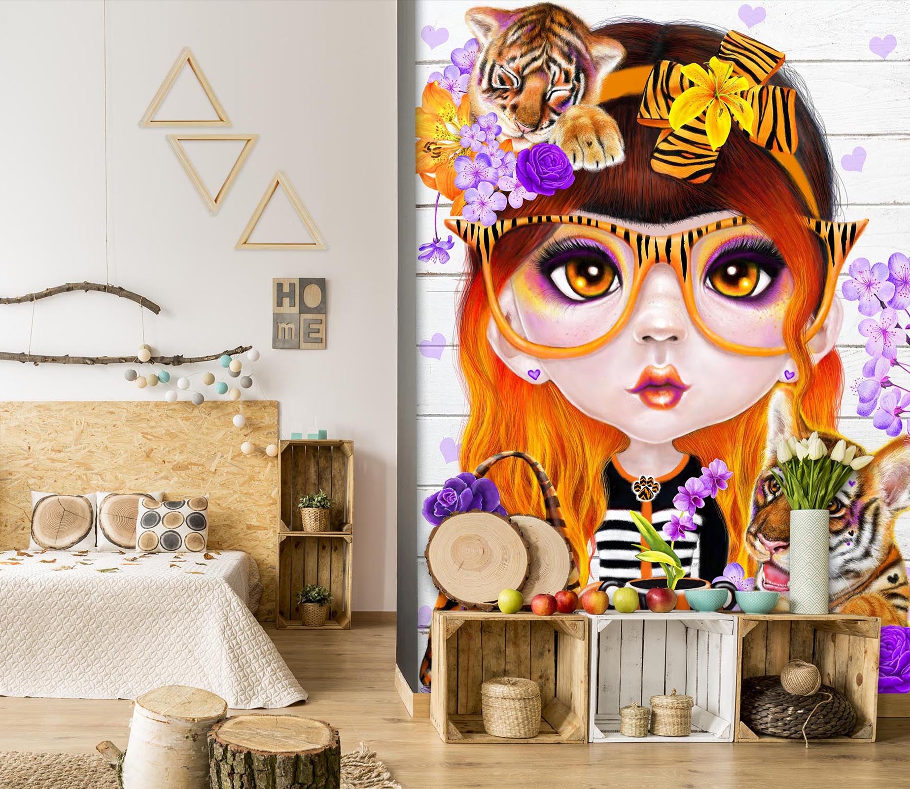 3D Cute Headband Girl 8475 Sheena Pike Wall Mural Wall Murals