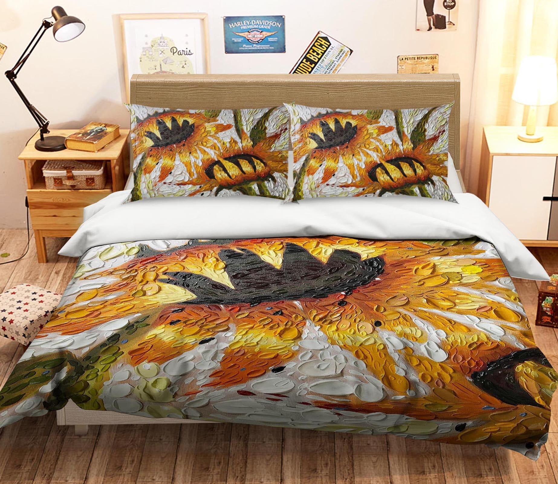 3D Sunflower Embrace 2121 Dena Tollefson bedding Bed Pillowcases Quilt Quiet Covers AJ Creativity Home 