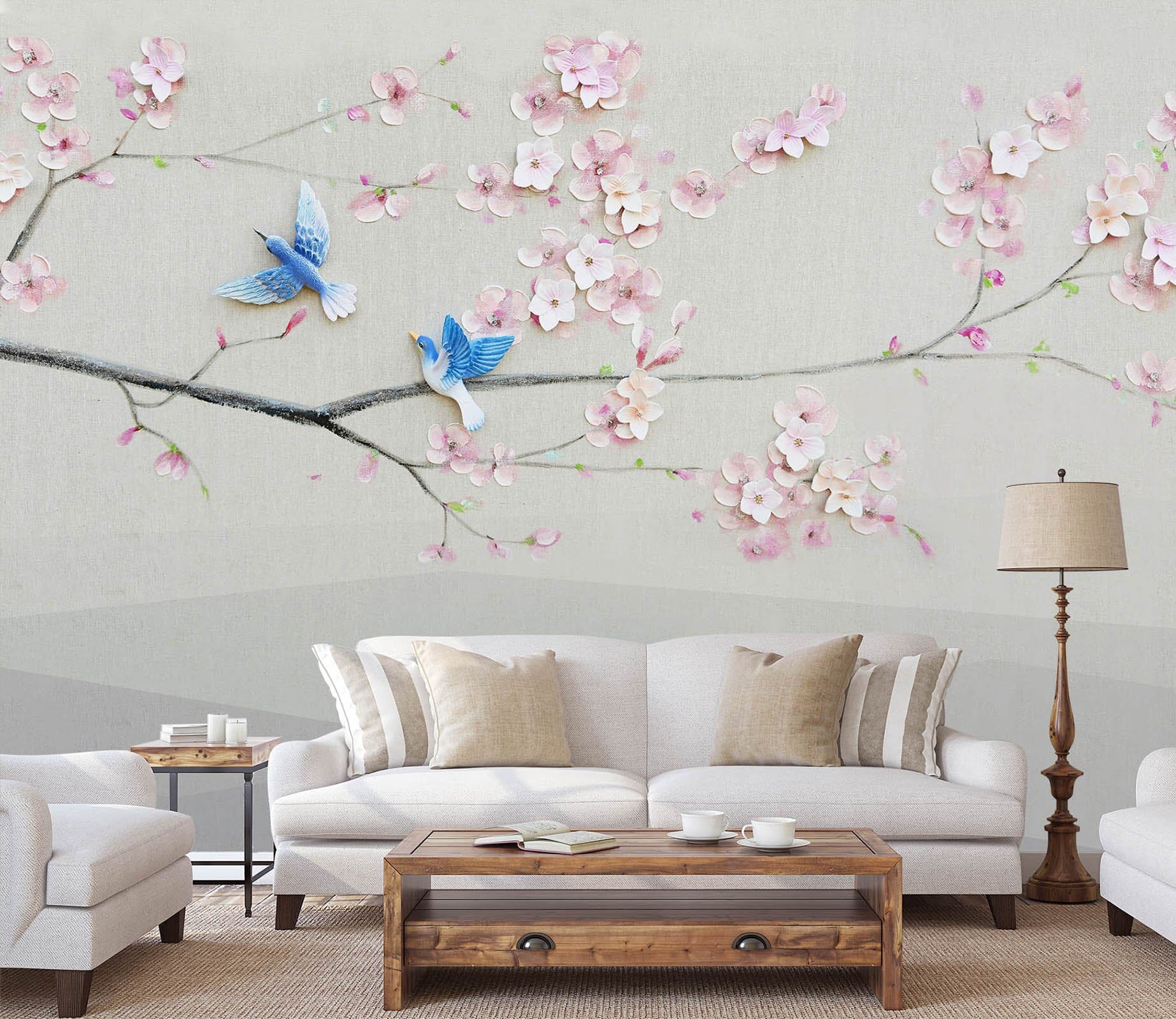 3D Peach Blossom 1460 Wall Murals Wallpaper AJ Wallpaper 2 