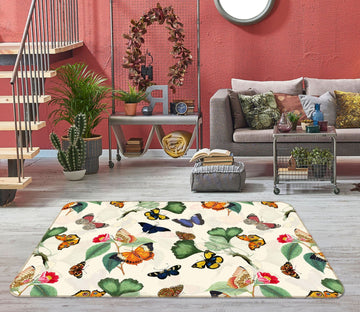 3D Butterfly Leaves 135 Uta Naumann Rug Non Slip Rug Mat Mat AJ Creativity Home 