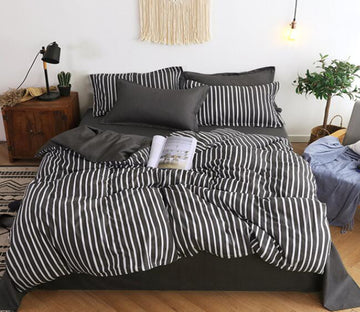3D Thin Vertical Stripes 13037 Bed Pillowcases Quilt
