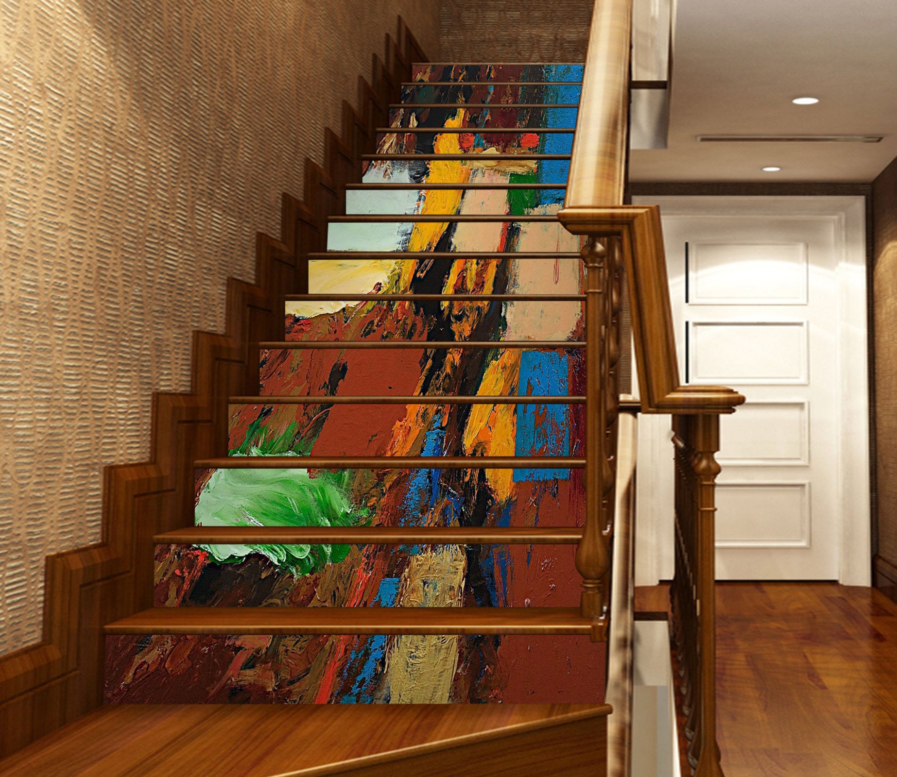 3D Color Block Paint Pattern 90160 Allan P. Friedlander Stair Risers