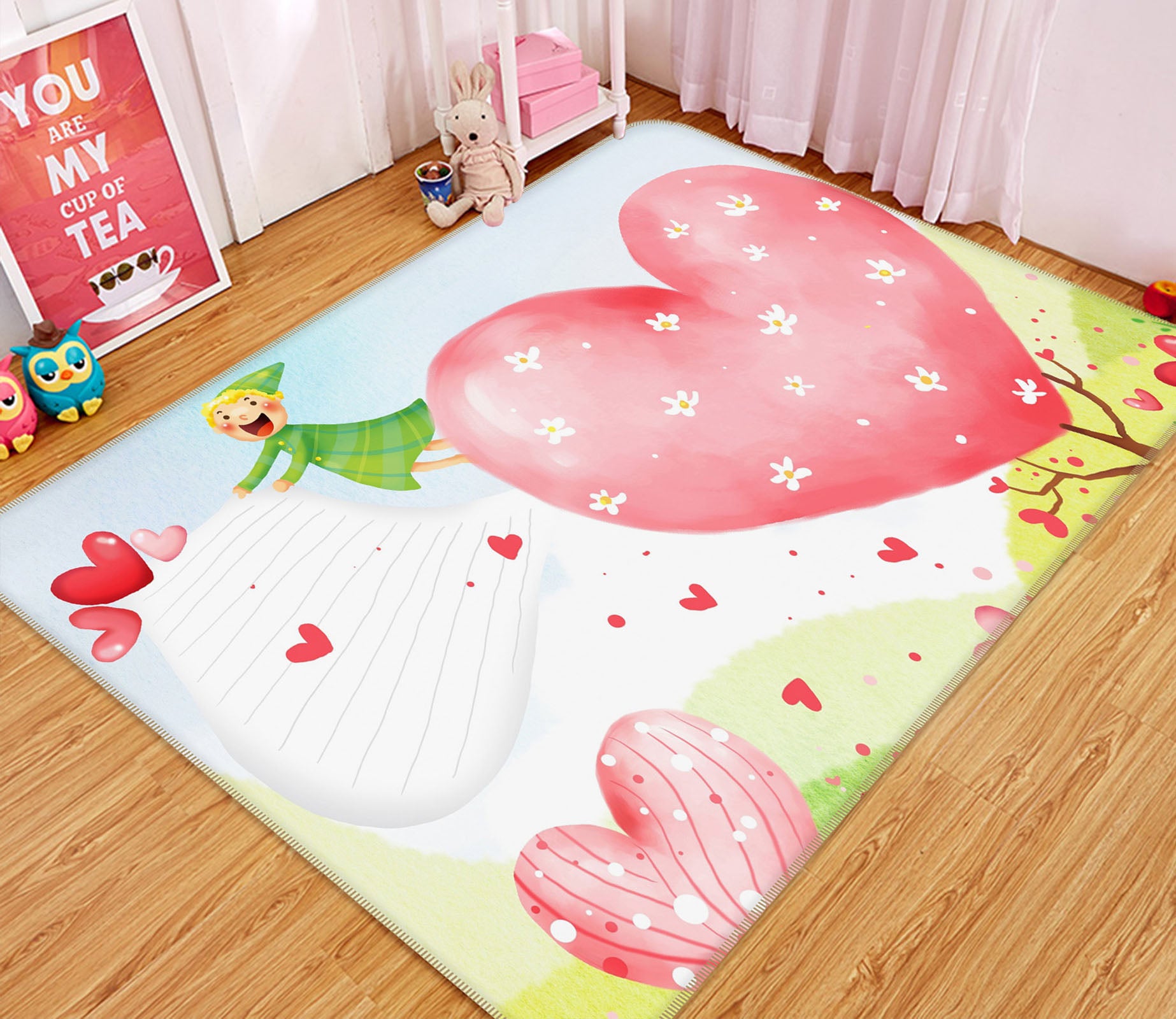 3D Heart 35141 Non Slip Rug Mat