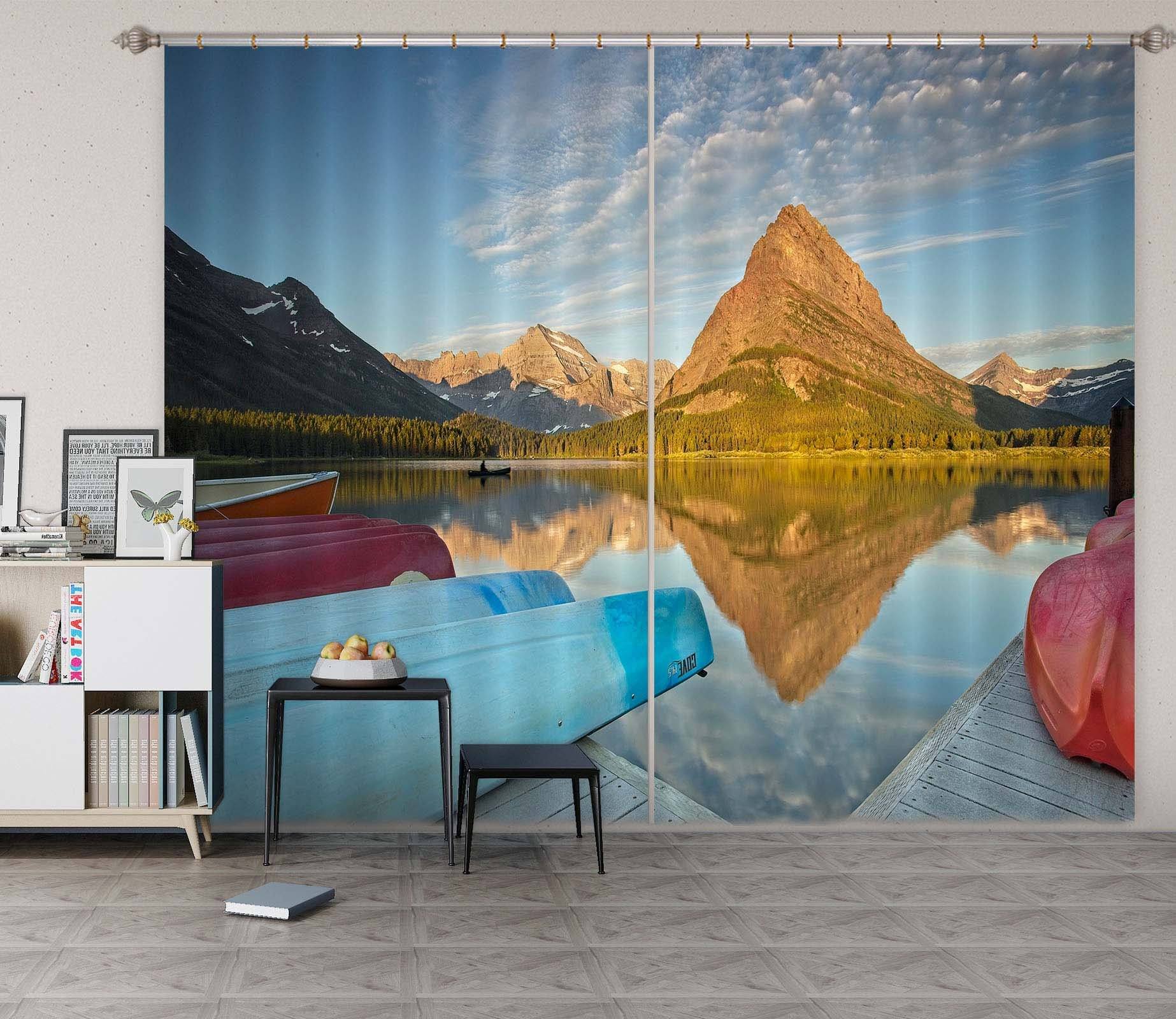 3D Alpine River 073 Kathy Barefield Curtain Curtains Drapes Curtains AJ Creativity Home 