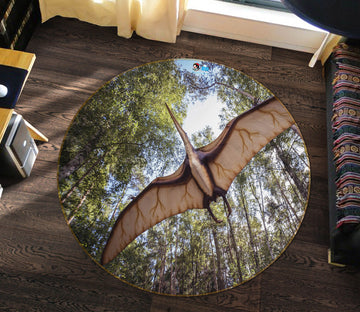 3D Fly Dinosaur 82021 Animal Round Non Slip Rug Mat