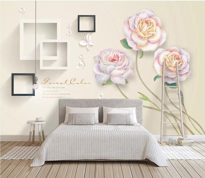 3D Flower Square 1131 Wall Murals Wallpaper AJ Wallpaper 2 
