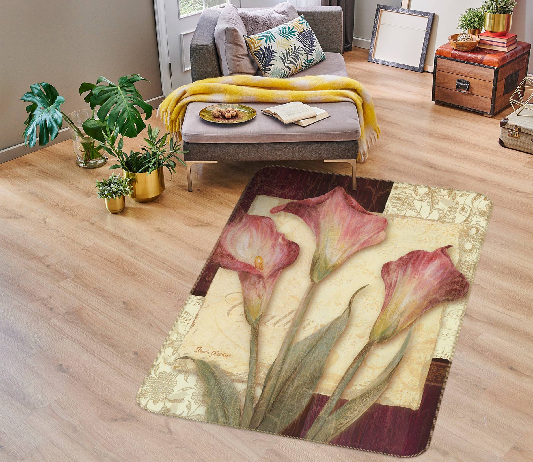 3D Flowers 76059 Non Slip Rug Mat