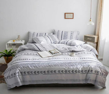 3D Black Pattern On White 5105 Bed Pillowcases Quilt