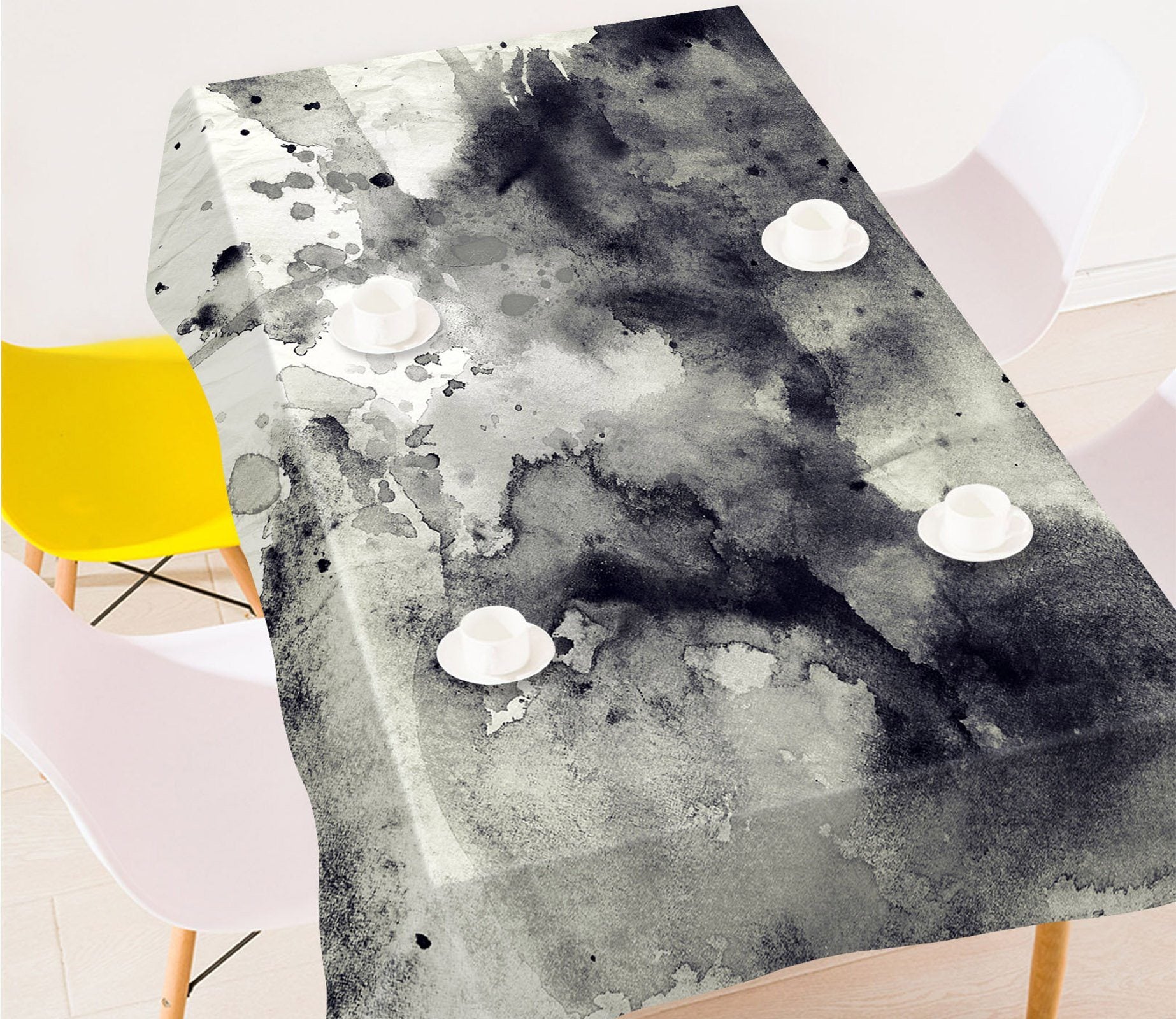 3D Black Ink Painting 3 Tablecloths Wallpaper AJ Wallpaper 
