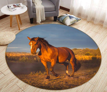 3D Horses 38009 Animal Round Non Slip Rug Mat