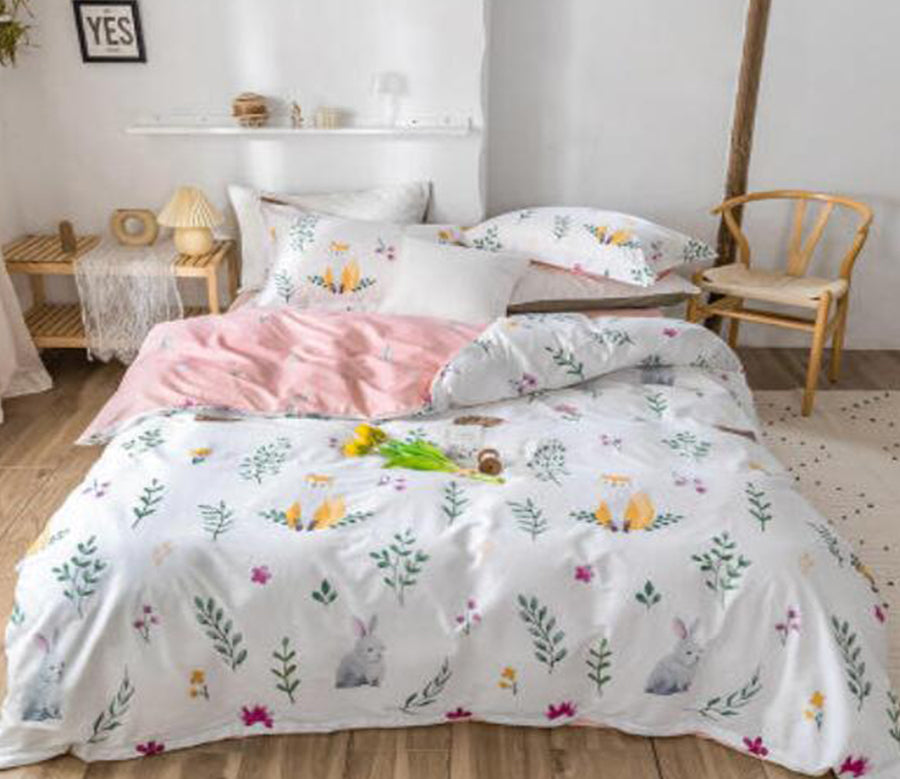 3D Flower Rabbit 13182 Bed Pillowcases Quilt