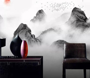 3D Misty Mountain Peak 111 Wall Murals Wallpaper AJ Wallpaper 2 