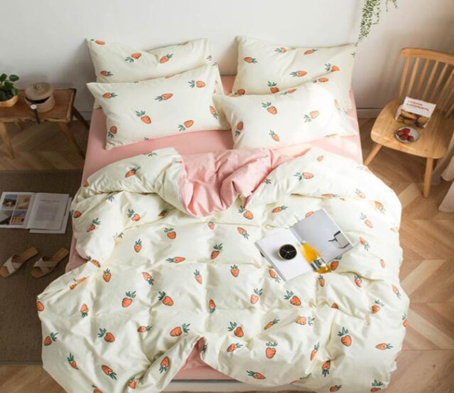 3D Small Strawberry 7068 Bed Pillowcases Quilt