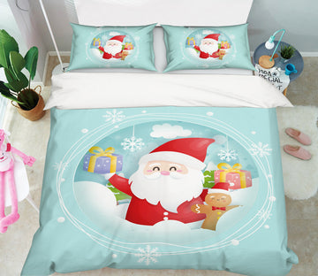 3D Santa Claus 58239 Bed Pillowcases Quilt