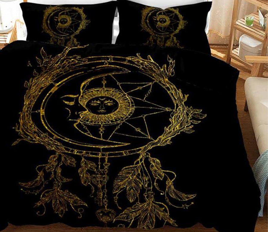 3D Golden Lines Sun Dream Catcher 11183 Bed Pillowcases Quilt