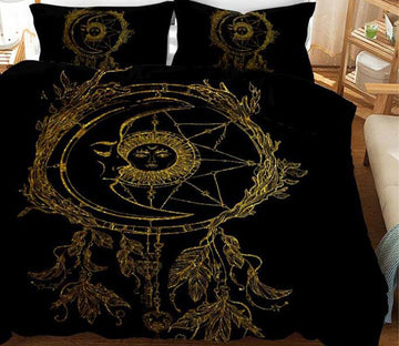 3D Golden Lines Sun Dream Catcher 11183 Bed Pillowcases Quilt