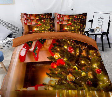 3D Christmas Tree 45089 Christmas Quilt Duvet Cover Xmas Bed Pillowcases